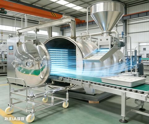 産業用凍結乾燥機、200KG容量。バルク原料、医薬品、プレミアム食品を効率的に処理