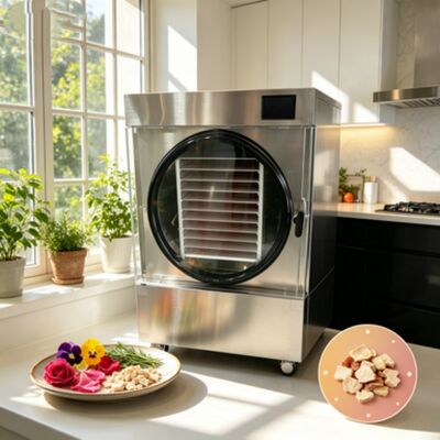2段階バオシ真空ポンプ 試料保存と乾燥のために最適化された容量20〜25kgの小型冷凍乾燥機