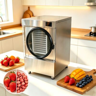 Danfoss コンプレッサー家庭用凍結乾燥機、容量 20 ～ 25 kg、家庭用 24 ～ 30 時間の凍結乾燥サイクル装置を備えています。