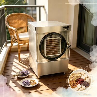 食品保存用SUS304ステンレス鋼シェルと2段階Baosi真空ポンプを備えた容量20〜25kgの家庭用凍結乾燥機