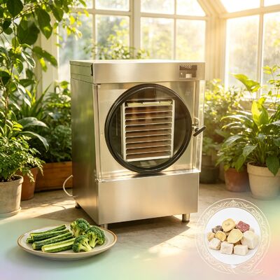 中型の家庭用凍結乾燥機の温度範囲は摂氏マイナス 50 ℃ ～ 摂氏プラス 90 ℃で、食品の保存や研究室に適しています。