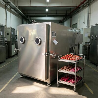 電気加熱シリコン野菜凍結乾燥機 チャンバーサイズ 1800 1700 1300mm 全体サイズ 3800 1700 2000mm 凍結乾燥プロセス用に設計
