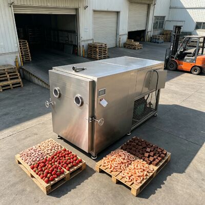 10KwH消費電力と凍結乾燥用のチャンバーサイズ180017001300mmを備えた電気加熱シリコン野菜凍結乾燥機