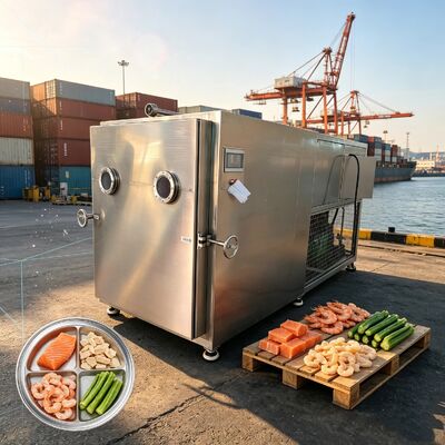 100kgバッチ容量とPLC制御システムを備えた304ステンレス鋼製工業用凍結乾燥機